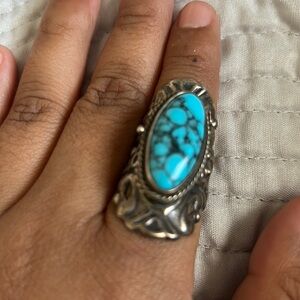 Silver turquoise ring
